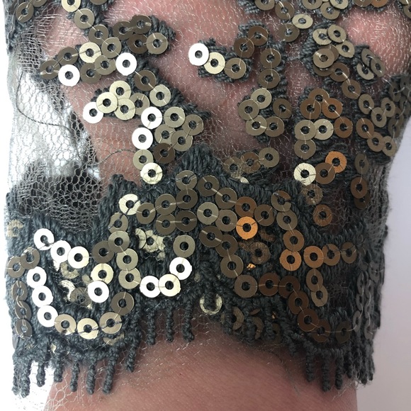 Tadashi Shoji Scalloped Sequin Lace Gown - Picture 3 of 7